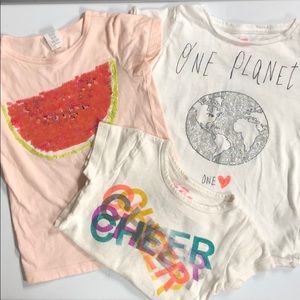 3 —J. Crew girls graphic t-shirts, kids sz 4-5